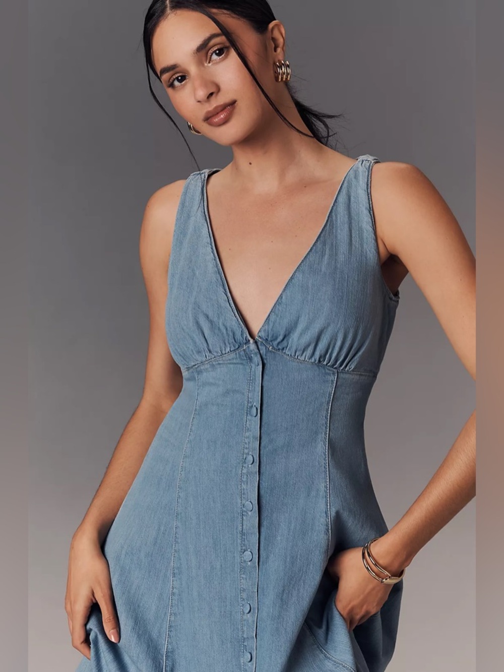 Reformation Sebastien Denim Midi Dress - Picture 3 of 7